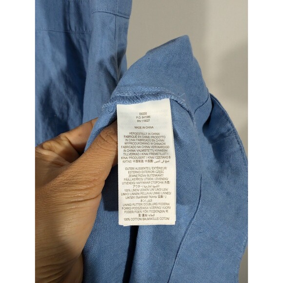 Boden Womens Blue Linen Sleeveless Maxi A Line Riviera Dress Sz 8 Preppy Coastal - Picture 4 of 9